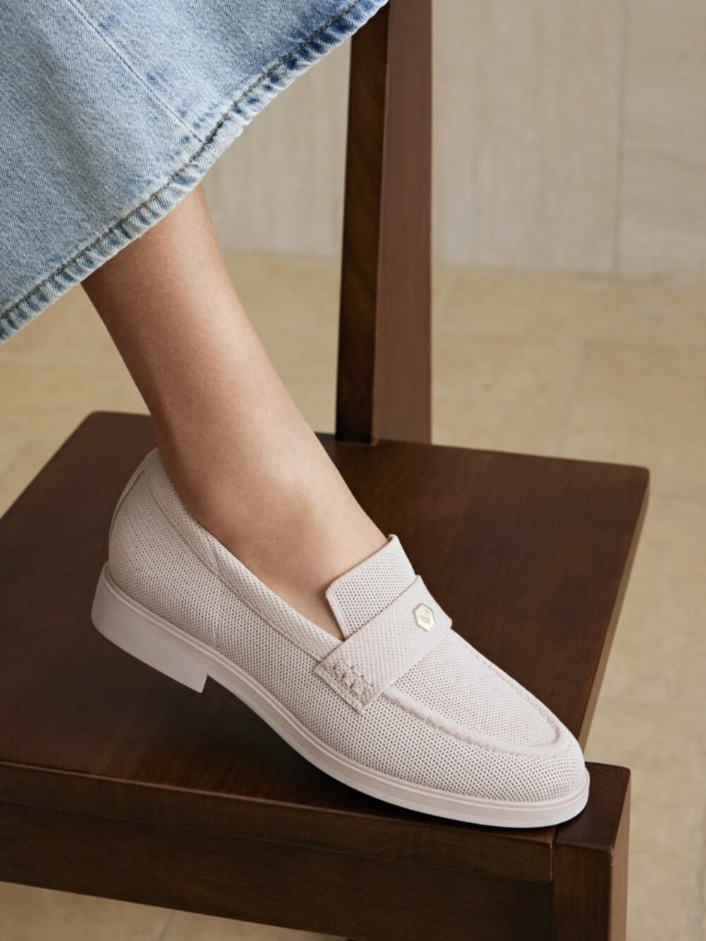 VIVAIA Liana Ballet Blush Knit Penny Loafers US 8 EU 39 - Picture 3 of 9